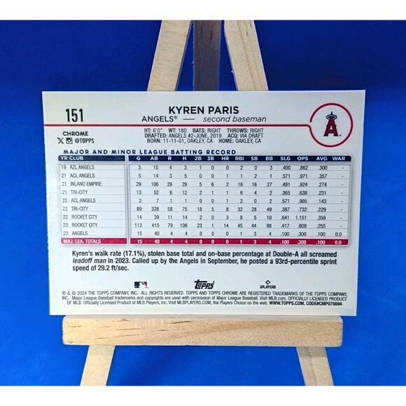 2024 Topps Chrome - Kyren Paris #151 RayWave Refractor (RC) - Picture 7 of 7